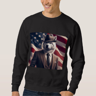 Sweatshirt Loup patriotique