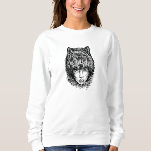 Sweatshirt Loup solitaire (Devant)
