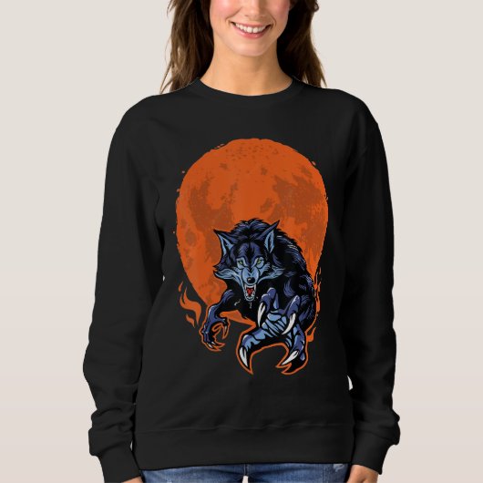 Sweatshirt Loups hurlant sur la lune - Wolf Wolves Hunter_1 (Devant)
