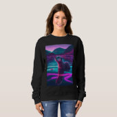 Sweatshirt Loutre de mer cool synthwave Loutre errante 2 (Devant entier)