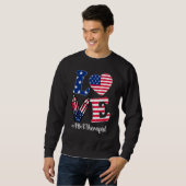 Sweatshirt Love Aba Therapist American Flag Apparel 4th Of Ju (Devant entier)