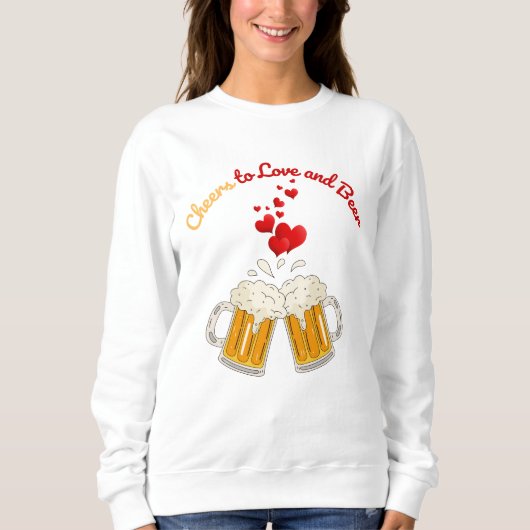 Sweatshirt Love and beer for couples (Devant)