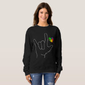 Sweatshirt Love Autism Awareness Needs No Word ASL SPED Teach (Devant entier)