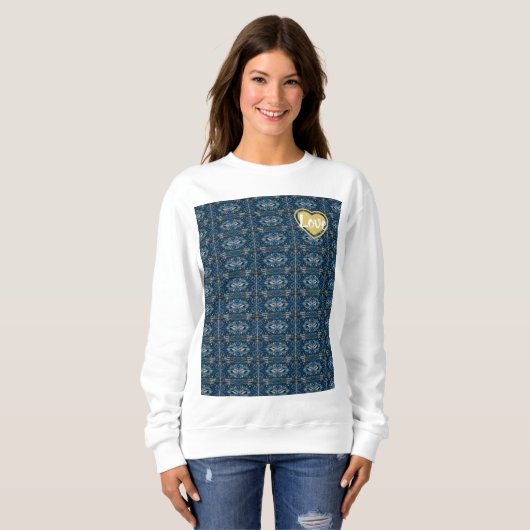 Sweatshirt - LOVE / Blauw - Adiela Akoo (Voorkant volledig)