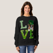 Sweatshirt Love Boxer St. Patrick's Day Amoureux de chien drô (Devant entier)