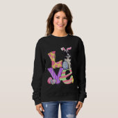 Sweatshirt LOVE Bunny Border Collie Dog Easter Eggs Easter Da (Devant entier)