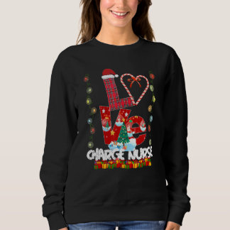 Sweatshirt Love Charge Nurse Santa Hat Candy Xmas Pajama