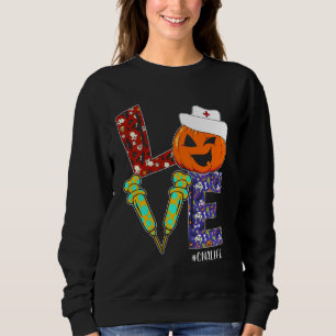 Sweatshirt Love CNA Nurse Life Nurse Halloween Citrouille eff