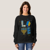 Sweatshirt Love Cute Hanukkah Decorations Dreidel Menorah Cha (Devant entier)