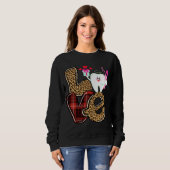 Sweatshirt Love Dentist Heart Red Plaid Leopard Valentine's D (Devant entier)