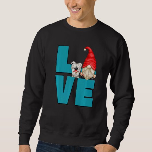 Sweatshirt Love Dog Grandpa Gnome Graphic For Men And Crazy D (Devant)
