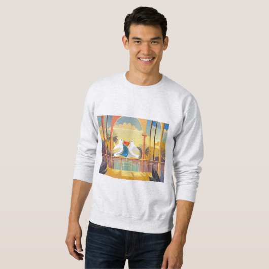 Sweatshirt Love doves (Devant entier)