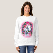 Sweatshirt Love Doves blanc (Devant entier)