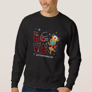 Sweatshirt Love Future Nurse Buffalo Plaid Leopard Xmas Reind