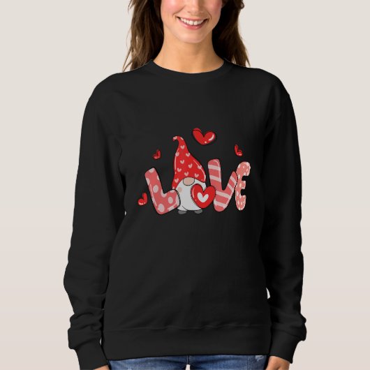 Sweatshirt Love Gnome Valentine Day Love Heart Matching Coupl (Devant)