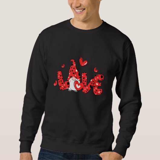 Sweatshirt Love Gnome Valentine Day Love Heart Matching Coupl (Devant)