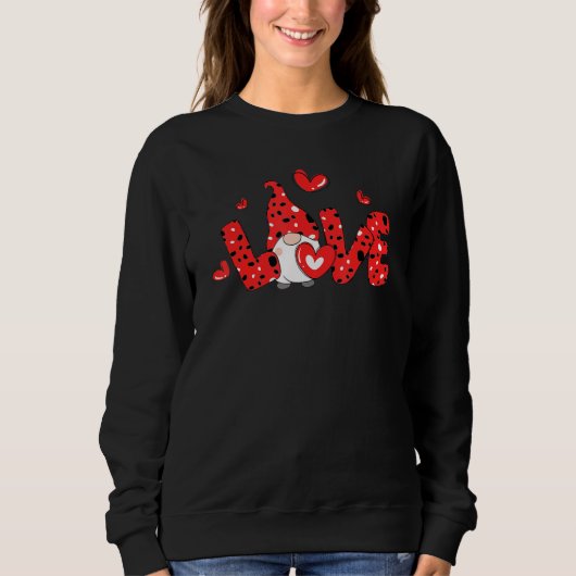 Sweatshirt Love Gnome Valentine Day Love Heart Matching Coupl (Devant)