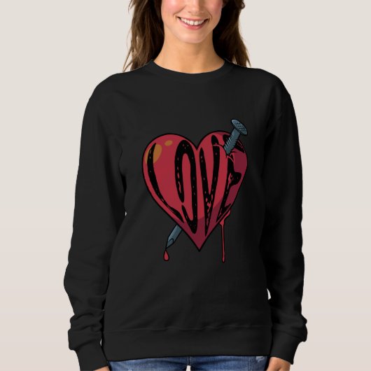Sweatshirt Love Goth Heart Scene Emo Break Up Sad Heartbroken (Devant)