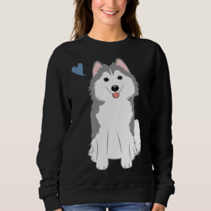 Sweatshirt Love Grey Pomsky Pomeranian Husky