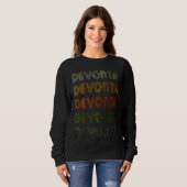 Sweatshirt Love Heart Devonta GrungeVintage Style Black Devon (Devant entier)