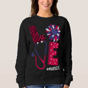 Sweatshirt Love Heart Stethoscope Nurse Life 4 juillet 2022