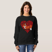 Sweatshirt Love Heart Valentine's Day Roses Fox Boys Kids (Devant entier)