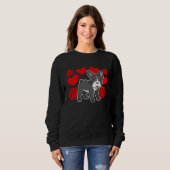 Sweatshirt Love Heart Valentine's Day Roses French Bulldog Bo (Devant entier)