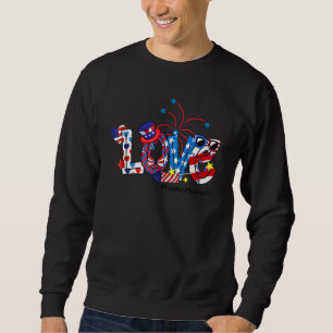 Sweatshirt Love Home Health Nurse Life American Flag 4th Of J