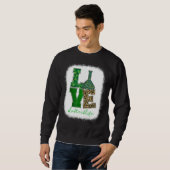 Sweatshirt Love Lab Tech Life Shamrocks Leopard Happy St Part (Devant entier)