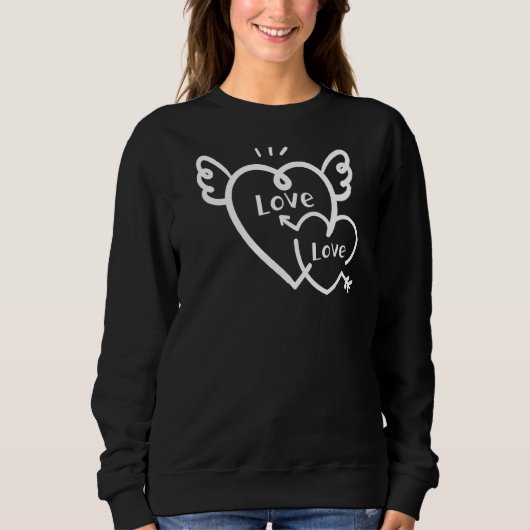 Sweatshirt Love Love Heart Arrow Wings Graphisme (Devant)
