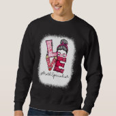 Sweatshirt Love Messy Bun Math Specialist Valentine's Day Mat (Devant)