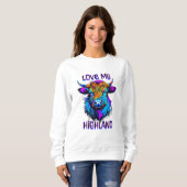 Sweatshirt Love my Highland Cows Cyberpunk Style Art (Devant entier)