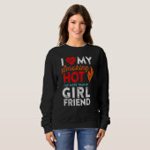 Sweatshirt Love My Smoking Hot Car Girlfriend Motorhead Humou (Devant entier)