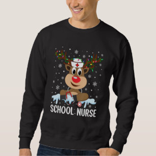 Sweatshirt Love Nurse Life Reindeer Xmas École Infirmière Noë