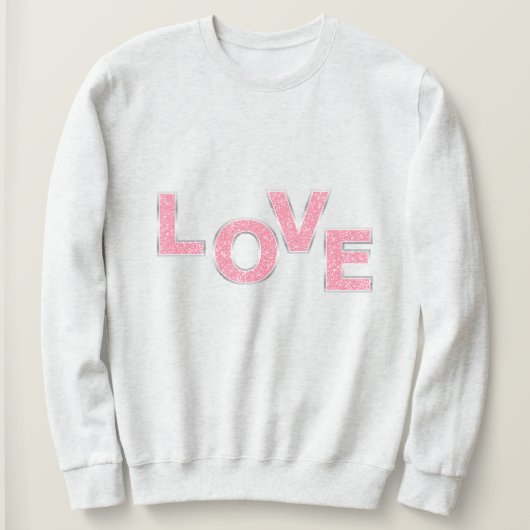 Sweatshirt Love Parties scintillant rose (Design devant)