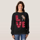 Sweatshirt Love Pitbull Valentines (Devant entier)