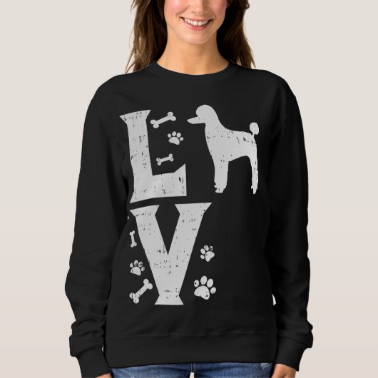 Sweatshirt Love Poodle Standard Miniature Toy Amoureux des ch (Devant)