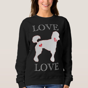 Sweatshirt Love Poodles Coeur Blanc