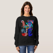 Sweatshirt Love Rn Life Stethoscope Fireworks Usa Drapeau 4e (Devant entier)