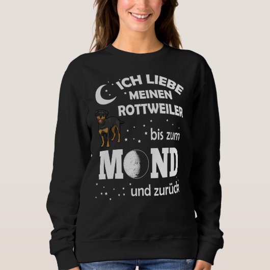 Sweatshirt Love Rottweiler Moon (Devant)