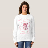 Sweatshirt Love Shack Fiancée Coquette Girly Bow Bachelorette (Devant entier)