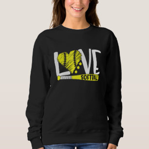 Sweatshirt Love Softball Graphic Dire Pour Les Filles Ados