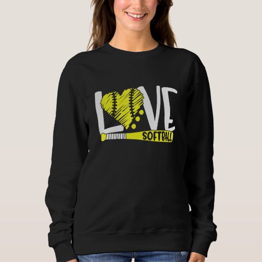Sweatshirt Love Softball Graphic Dire Pour Les Filles Ados (Devant)