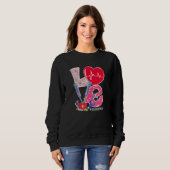 Sweatshirt Love Stethoscope Scrub Tech Vie Saint Valentin Nur (Devant entier)