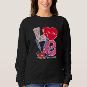 Sweatshirt Love Stethoscope Scrub Tech Vie Saint Valentin Nur