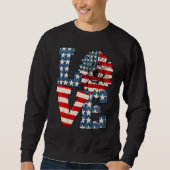 Sweatshirt Love Sunflower Usa Drapeau Fière Célébrer Le 4ème (Devant)