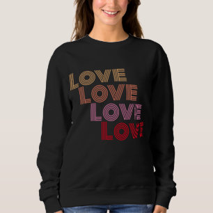 Sweatshirt Love Typographie moderne Noir
