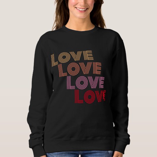 Sweatshirt Love Typographie moderne Noir (Devant)