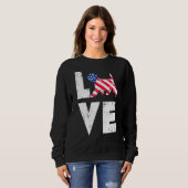 Sweatshirt Love West Highland Terrier Westie Us American Flag (Devant entier)