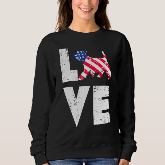 Sweatshirt Love West Highland Terrier Westie Us American Flag (Devant)